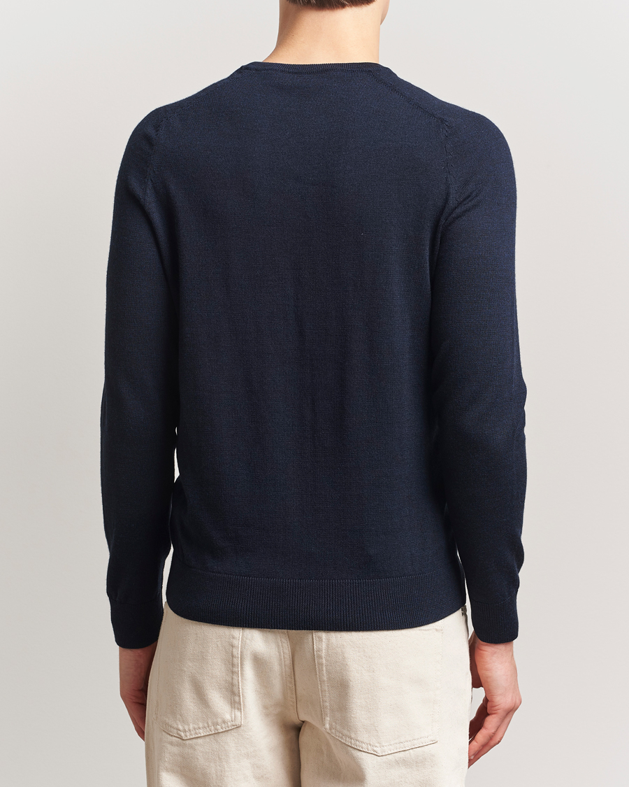 Mies | Puserot | Morris | Merino O-Neck Navy