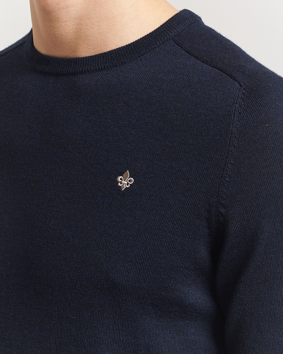Mies | Puserot | Morris | Merino O-Neck Navy