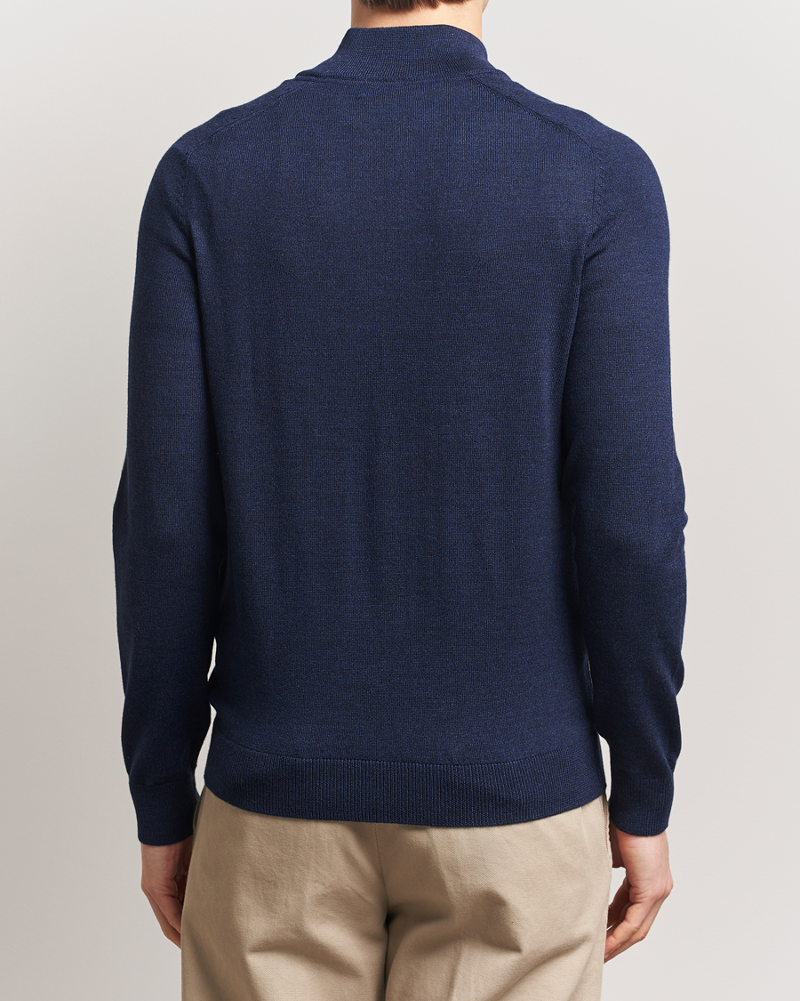 Mies | Puserot | Morris | John Merino Half Zip Dark Blue