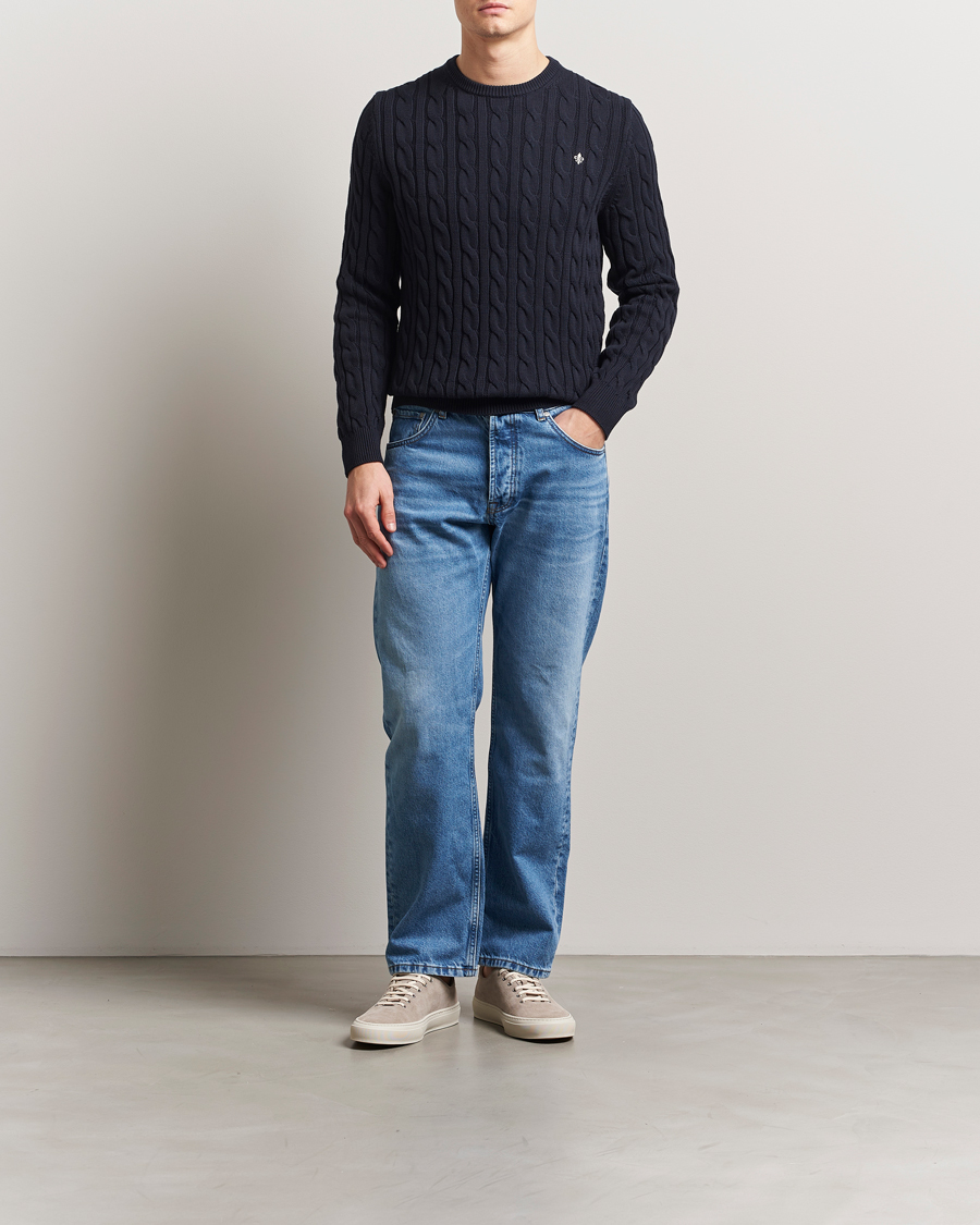 Mies | Puserot | Morris | Ethan Cable O-Neck Old Blue
