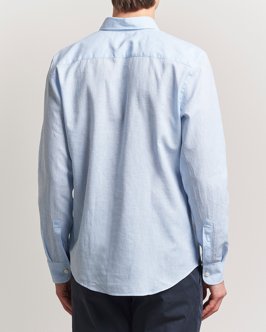 Mies | Kauluspaidat | Morris | Linen Checked Shirt Blue