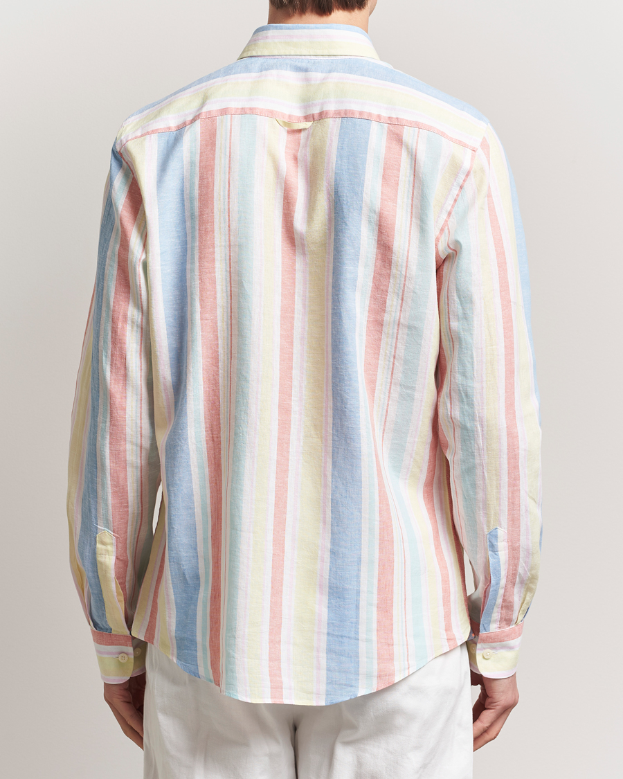 Mies | Kauluspaidat | Morris | Happy Linen Striped Shirt Yellow