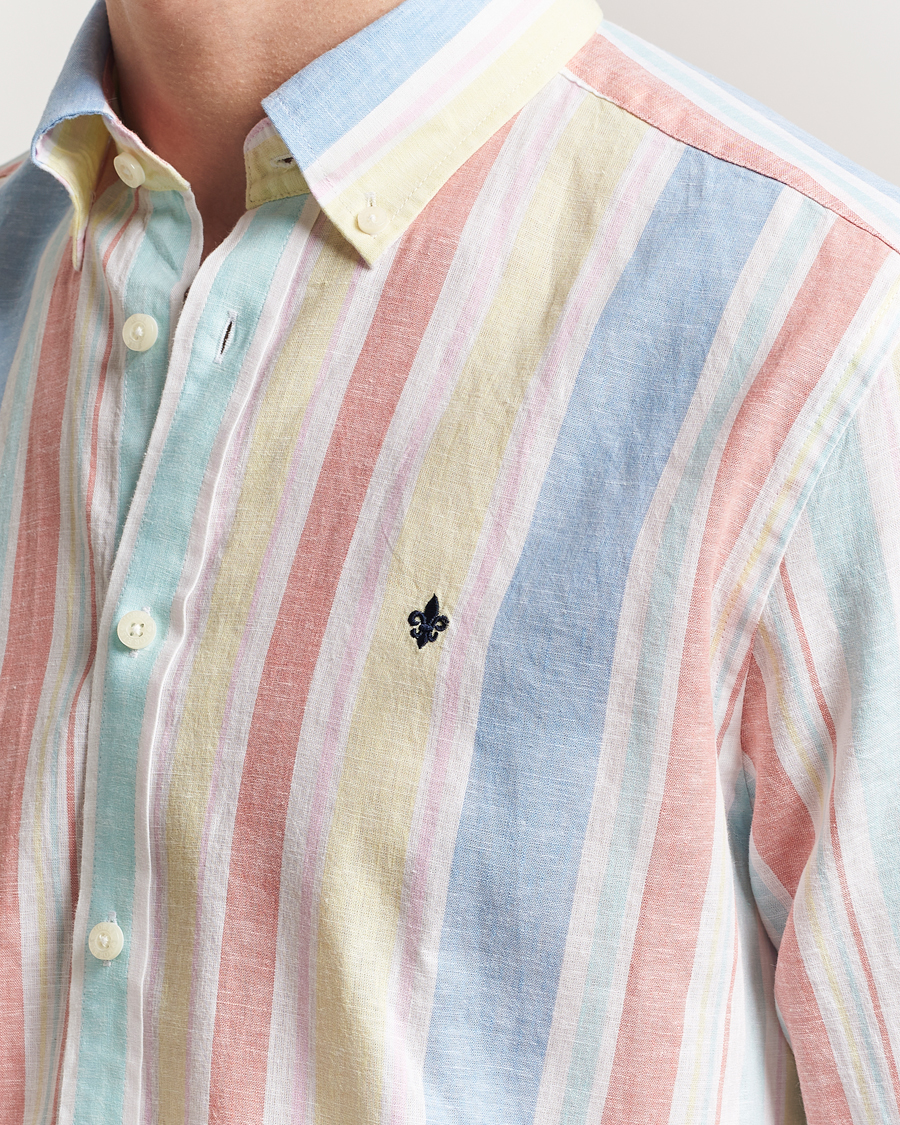 Mies | Kauluspaidat | Morris | Happy Linen Striped Shirt Yellow