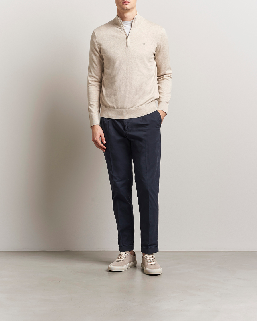 Mies | Puserot | Morris | Riley Cotton Half Zip Khaki
