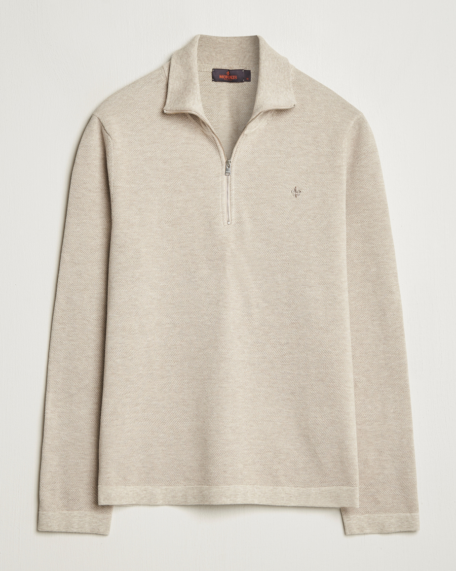 Mies | Puserot | Morris | Jake Cotton Half Zip Khaki