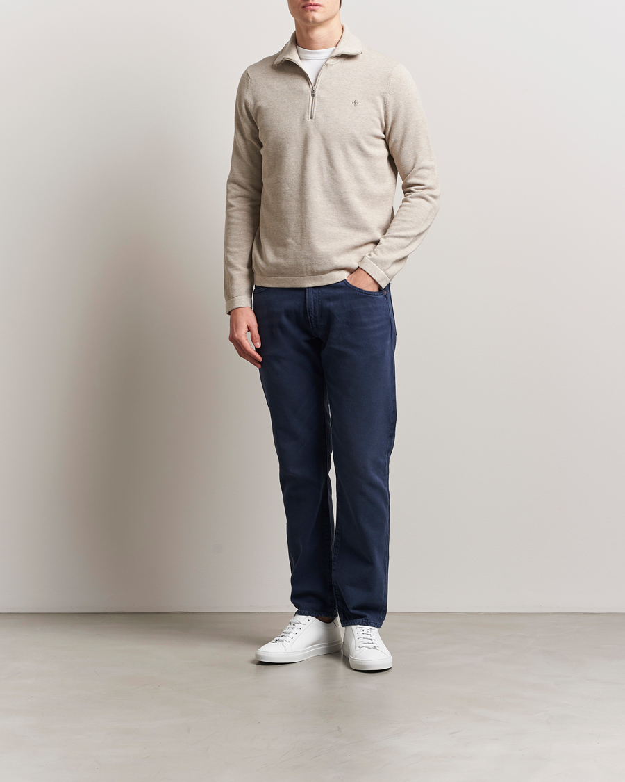 Mies | Puserot | Morris | Jake Cotton Half Zip Khaki