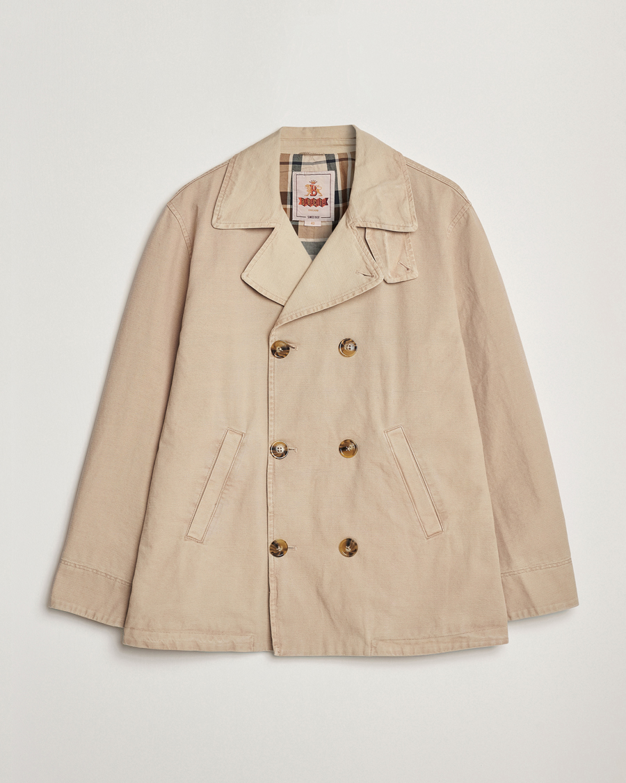 Mies | Takit | Baracuta | Garment Dyed Canvas Peacoat British Khaki