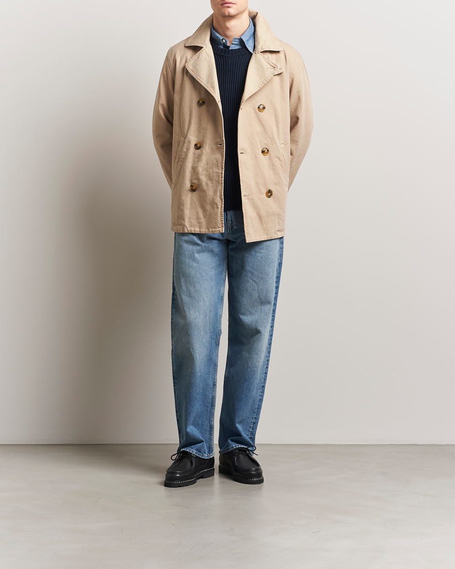 Mies | Takit | Baracuta | Garment Dyed Canvas Peacoat British Khaki