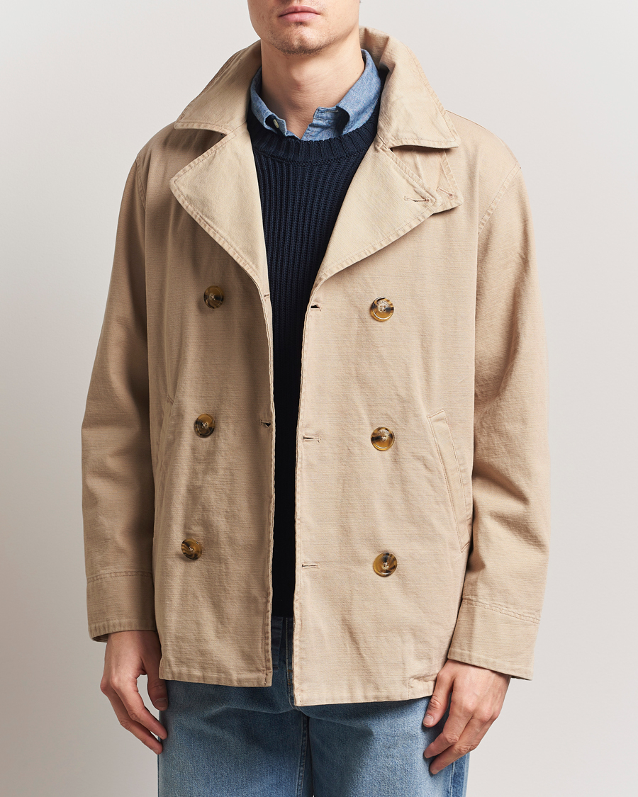 Mies | Takit | Baracuta | Garment Dyed Canvas Peacoat British Khaki