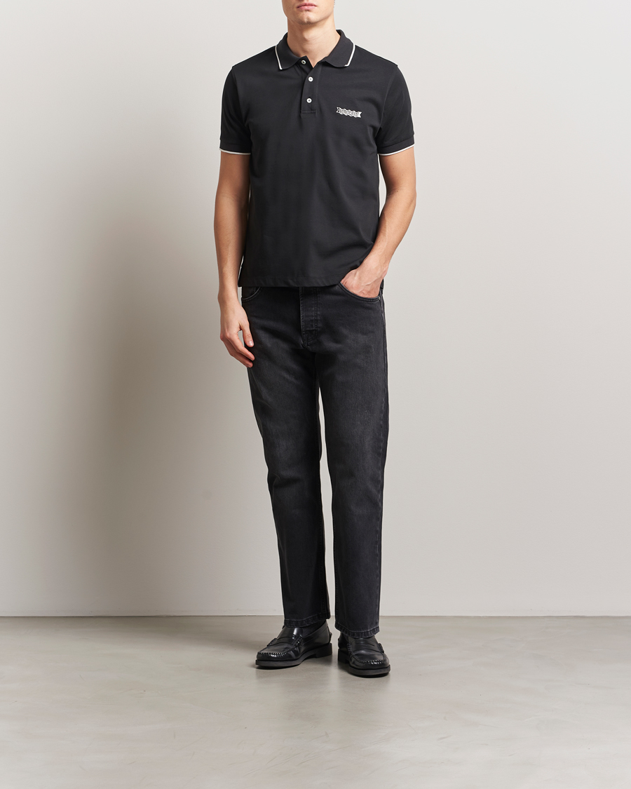 Mies | Pikeet | Baracuta | Short Sleeve Cotton Jersey Polo Black