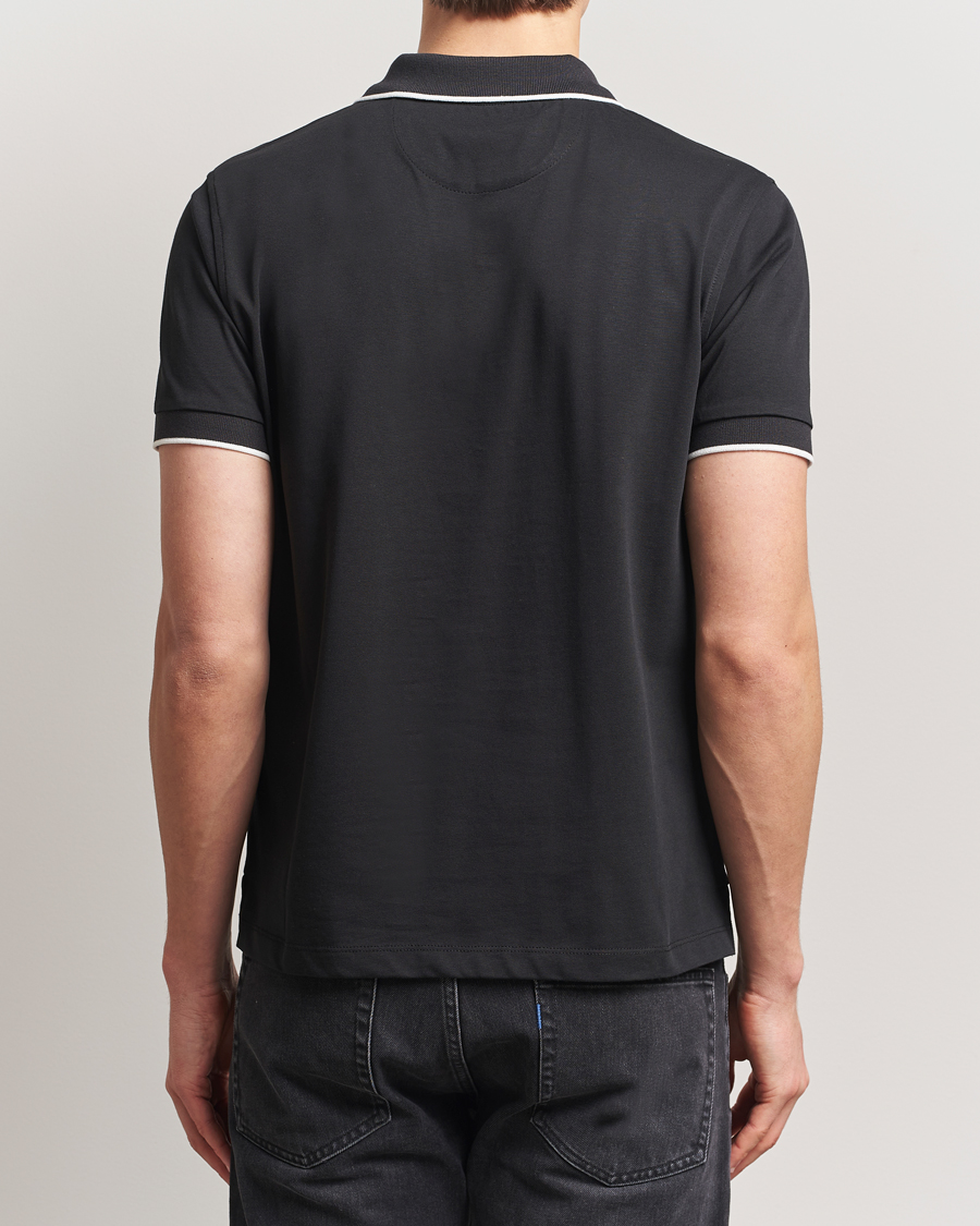 Mies | Pikeet | Baracuta | Short Sleeve Cotton Jersey Polo Black