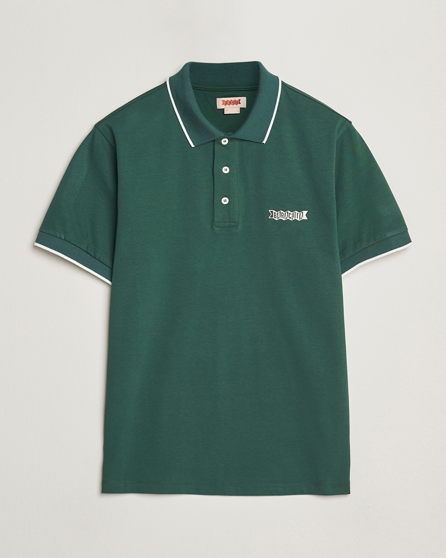 Mies | Pikeet | Baracuta | Short Sleeve Cotton Jersey Polo Racing Green