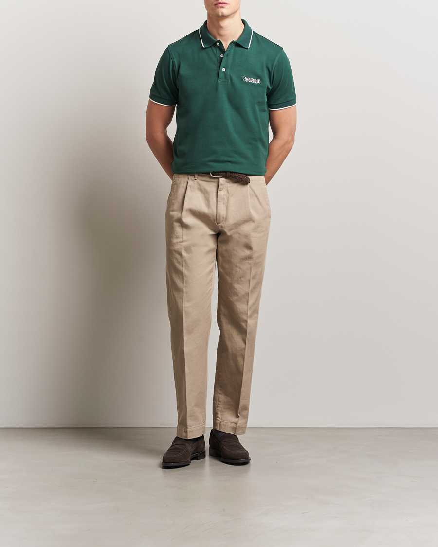 Mies | Pikeet | Baracuta | Short Sleeve Cotton Jersey Polo Racing Green
