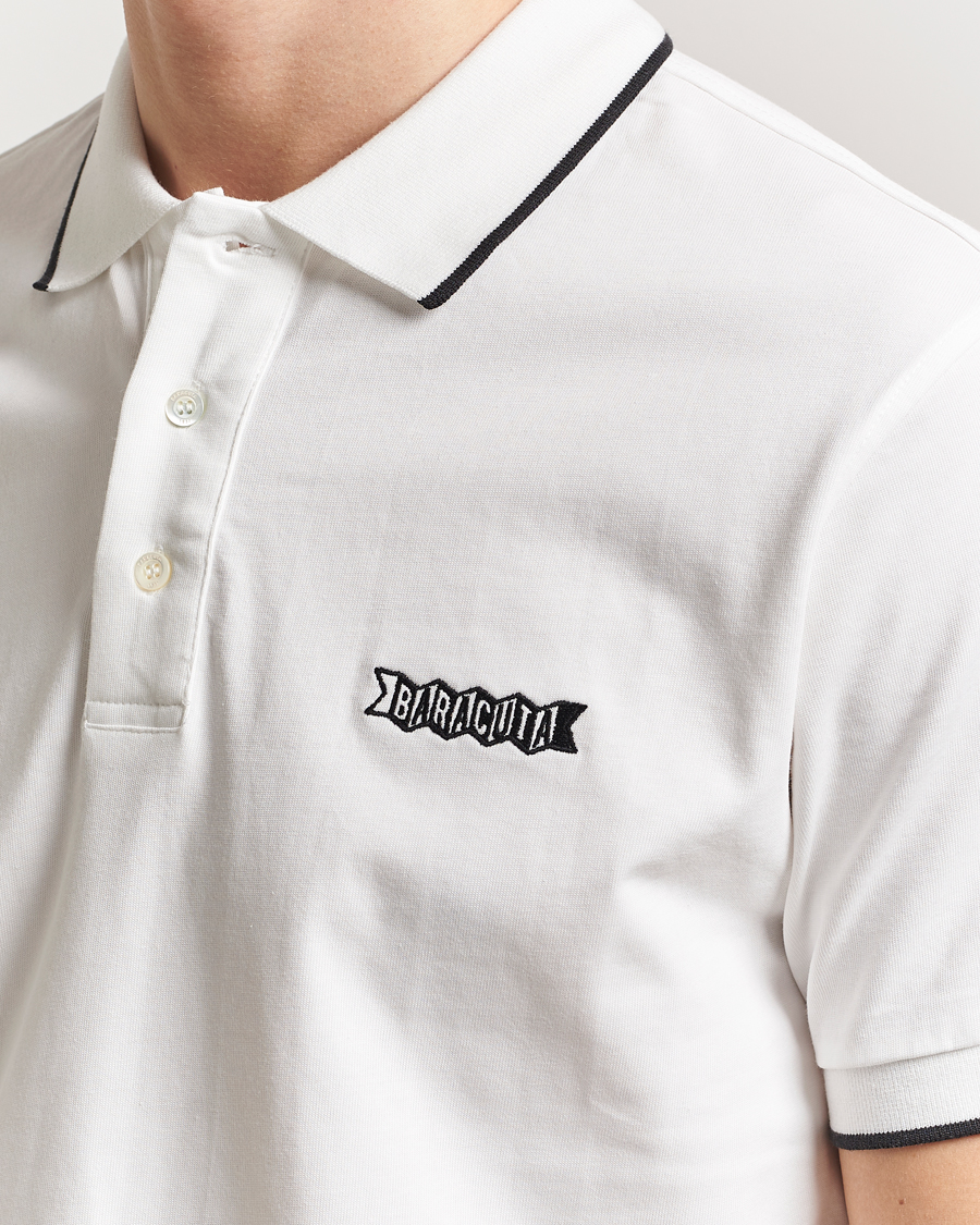 Mies | Pikeet | Baracuta | Short Sleeve Cotton Jersey Polo Ivory