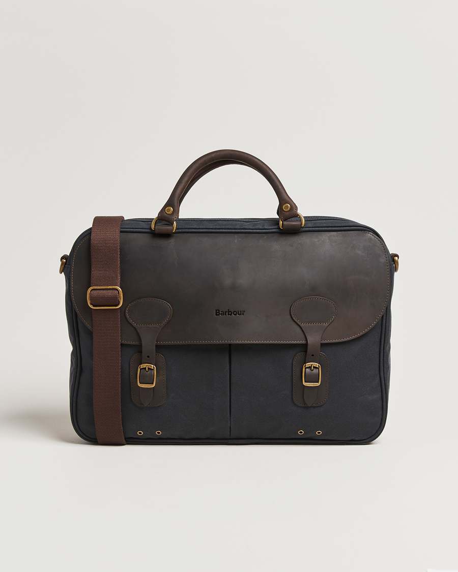 Mies | Laukut | Barbour Lifestyle | Wax Leather Briefcase Navy