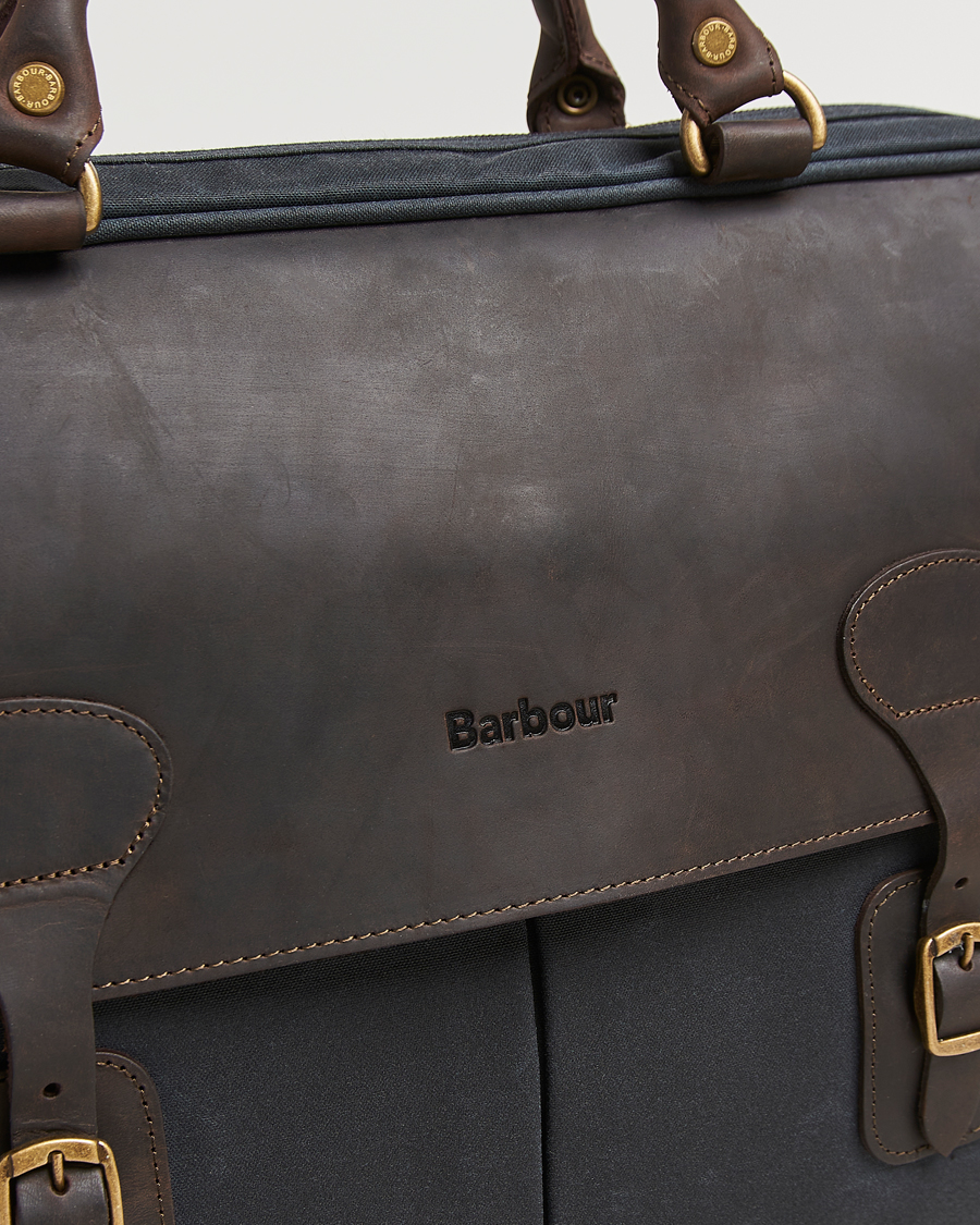 Mies | Laukut | Barbour Lifestyle | Wax Leather Briefcase Navy