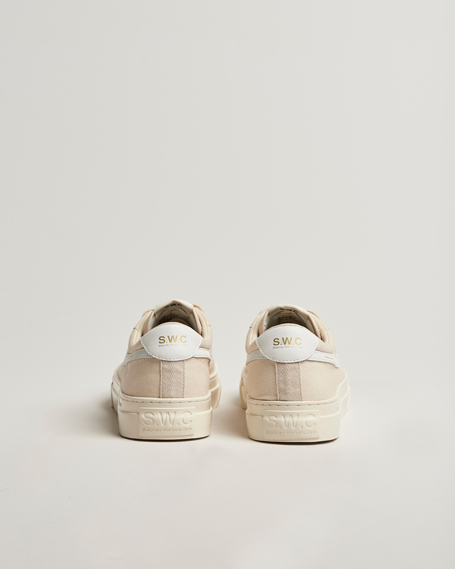 Mies | Tennarit | Stepney Workers Club | Dellow S-Strike Cupsole Canvas Sneaker Ecru/White