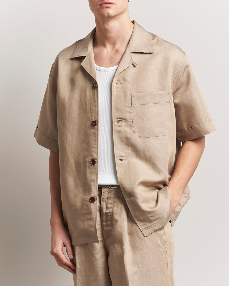 Mies | Kauluspaidat | CDLP | Camp Collar Shirt Hazel Beige