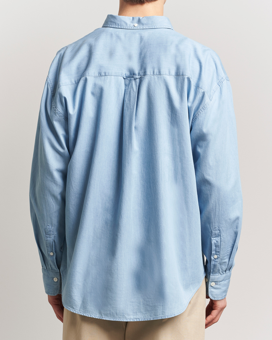 Mies | Kauluspaidat | GANT 240 Mulberry Street | Oversized Lux Indigo Shirt Light Blue