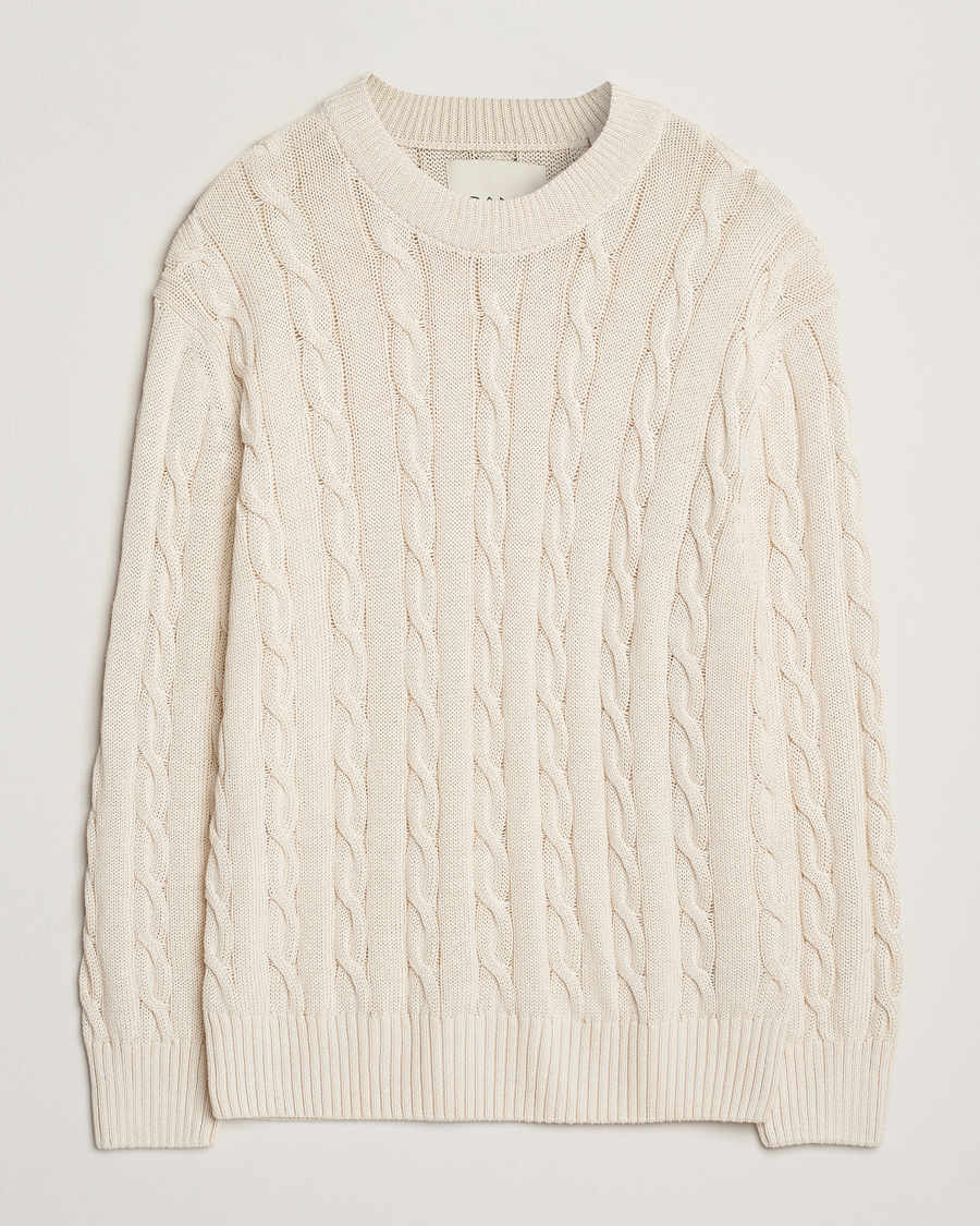 Mies | Puserot | GANT 240 Mulberry Street | Cable Crew Neck Sweater Cream
