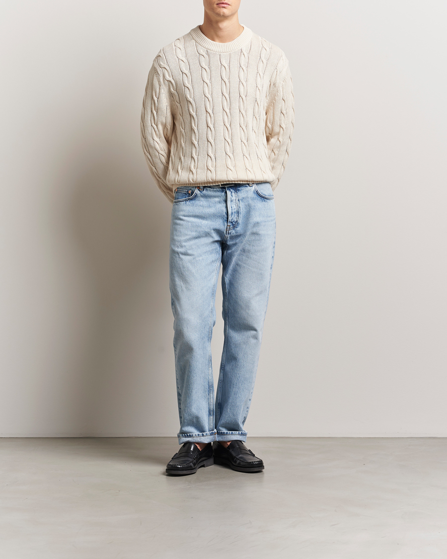Mies | Puserot | GANT 240 Mulberry Street | Cable Crew Neck Sweater Cream