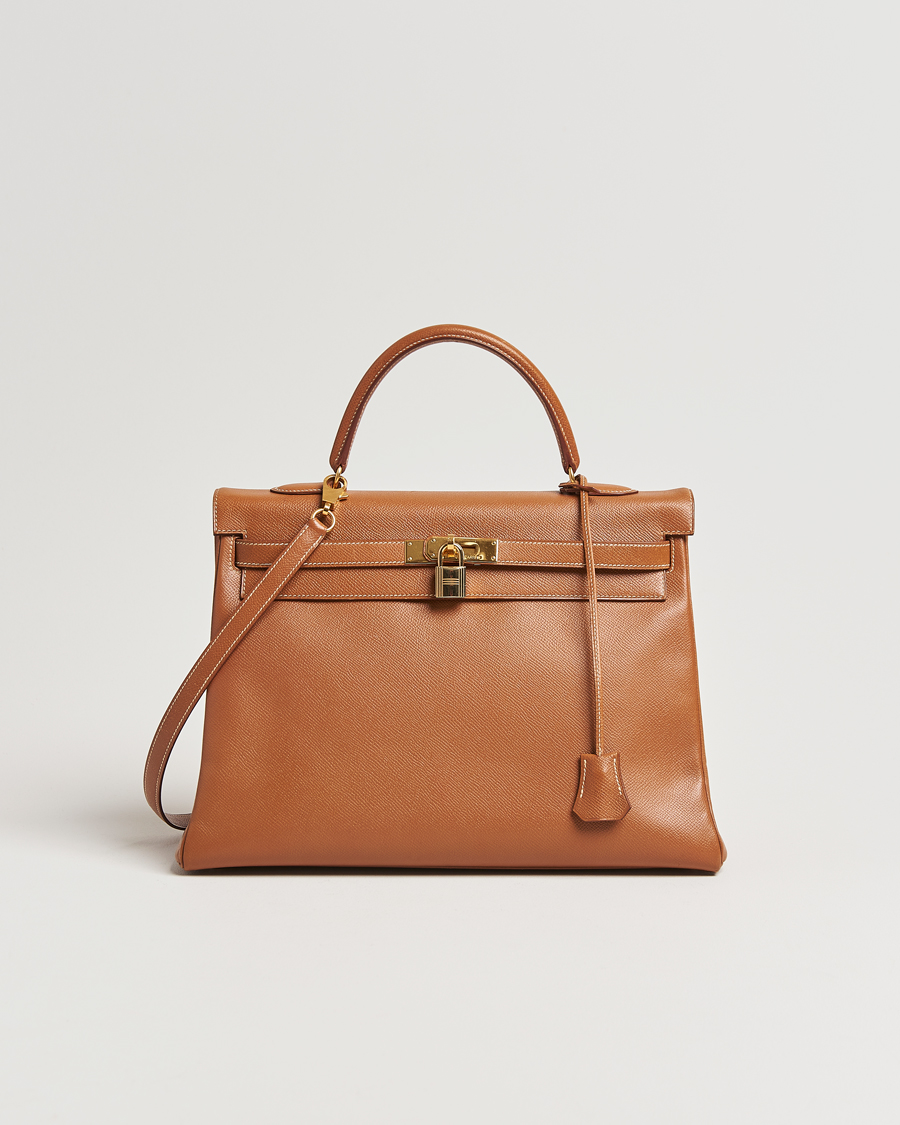 Mies | Hermès Pre-Owned Kelly 35 Courchevel Handbag Gold | Hermès Pre-Owned | Kelly 35 Courchevel Handbag Gold