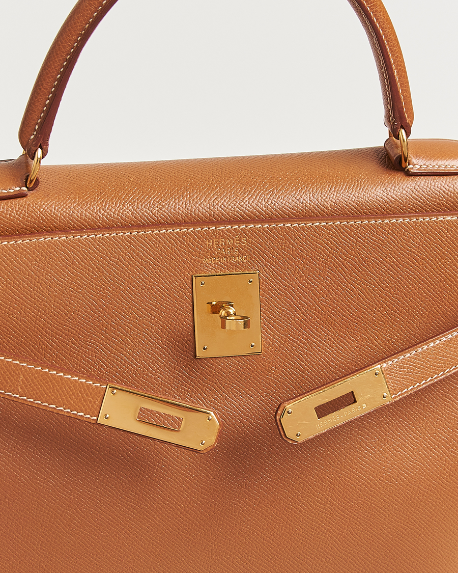 Mies | Hermès Pre-Owned Kelly 35 Courchevel Handbag Gold | Hermès Pre-Owned | Kelly 35 Courchevel Handbag Gold