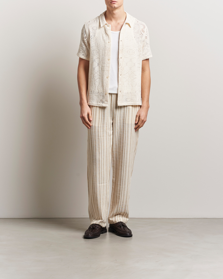 Mies | Kauluspaidat | LES DEUX | Hector Lace Short Sleeve Shirt White