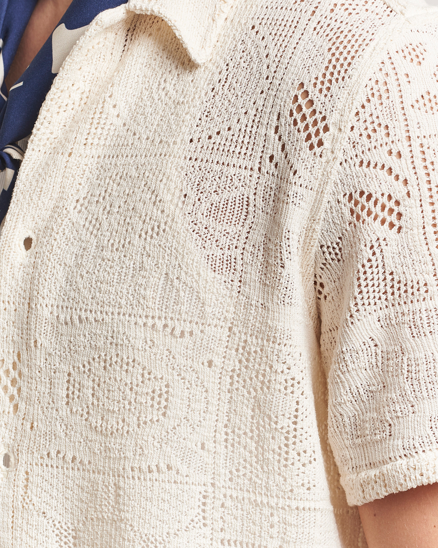 Mies | Kauluspaidat | LES DEUX | Hector Lace Short Sleeve Shirt White