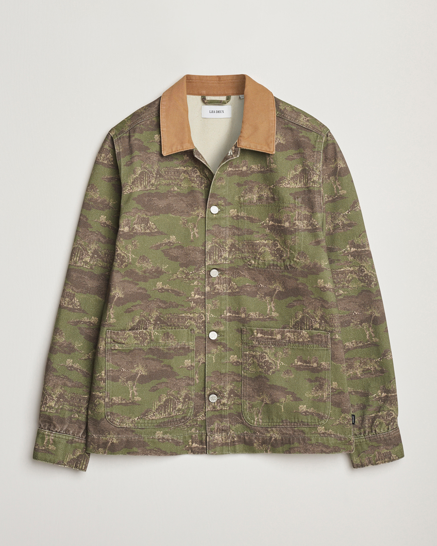 Mies | Kauluspaidat | LES DEUX | Layton AOP Denim Overshirt Camo