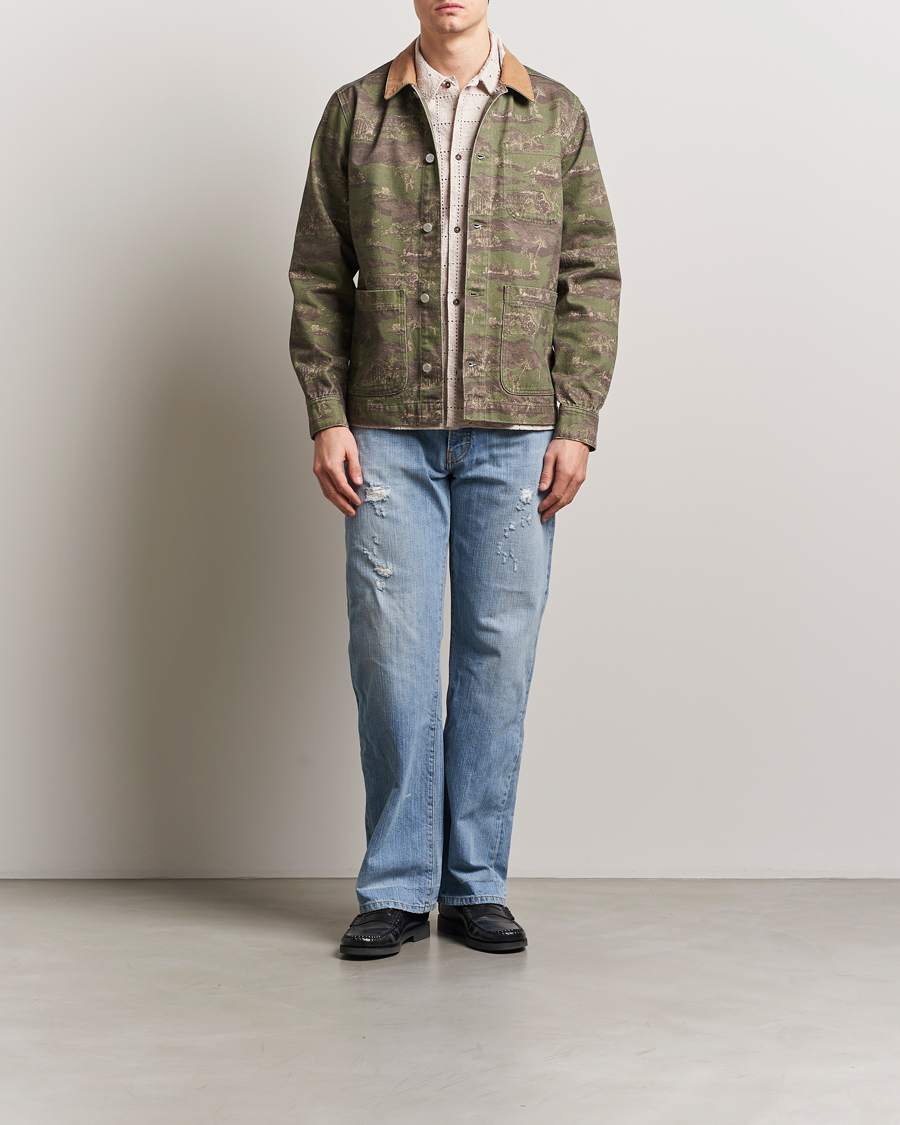 Mies | Kauluspaidat | LES DEUX | Layton AOP Denim Overshirt Camo