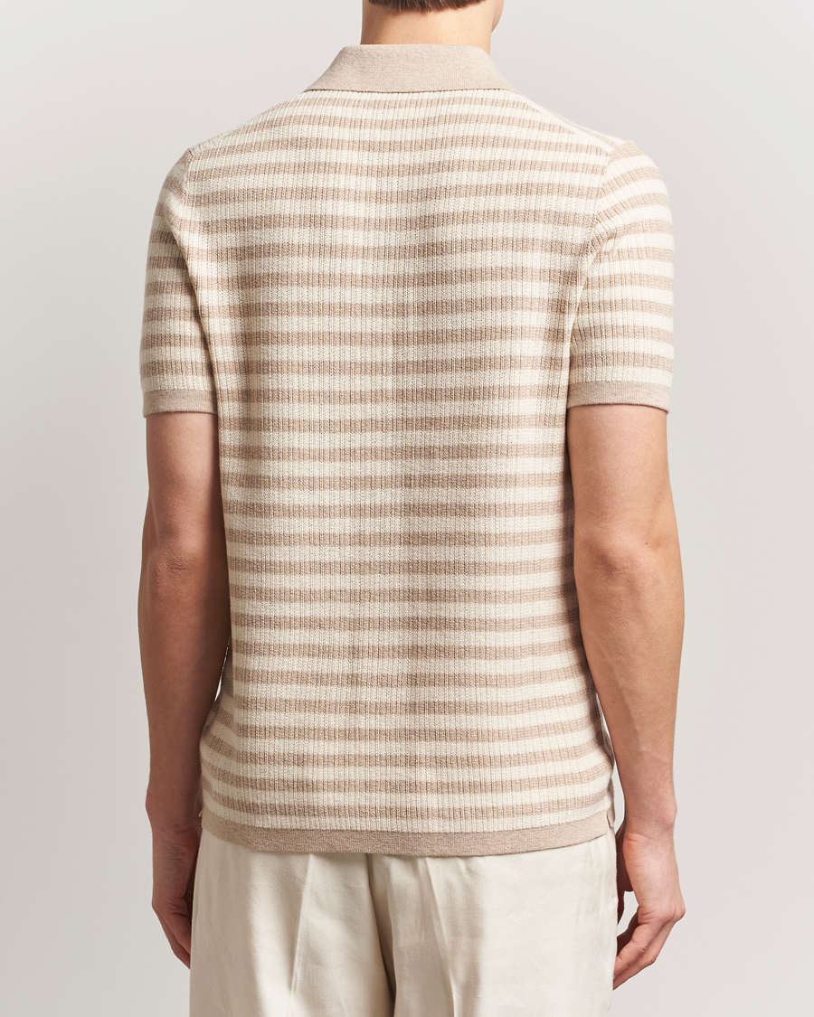 Mies | Pikeet | Tiger of Sweden | Erros Knitted Striped Polo Practical Beige