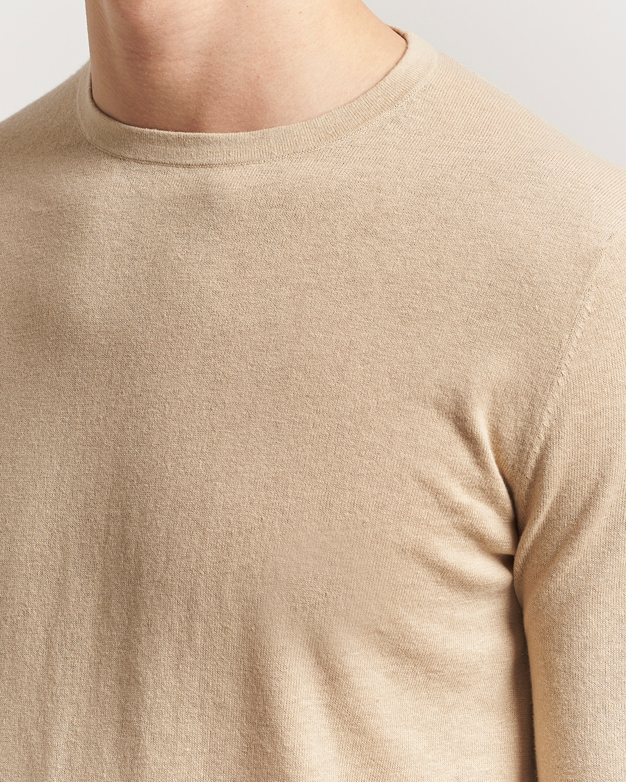 Mies | Puserot | Tiger of Sweden | Connor Linen/Cotton Sweater Practical Beige
