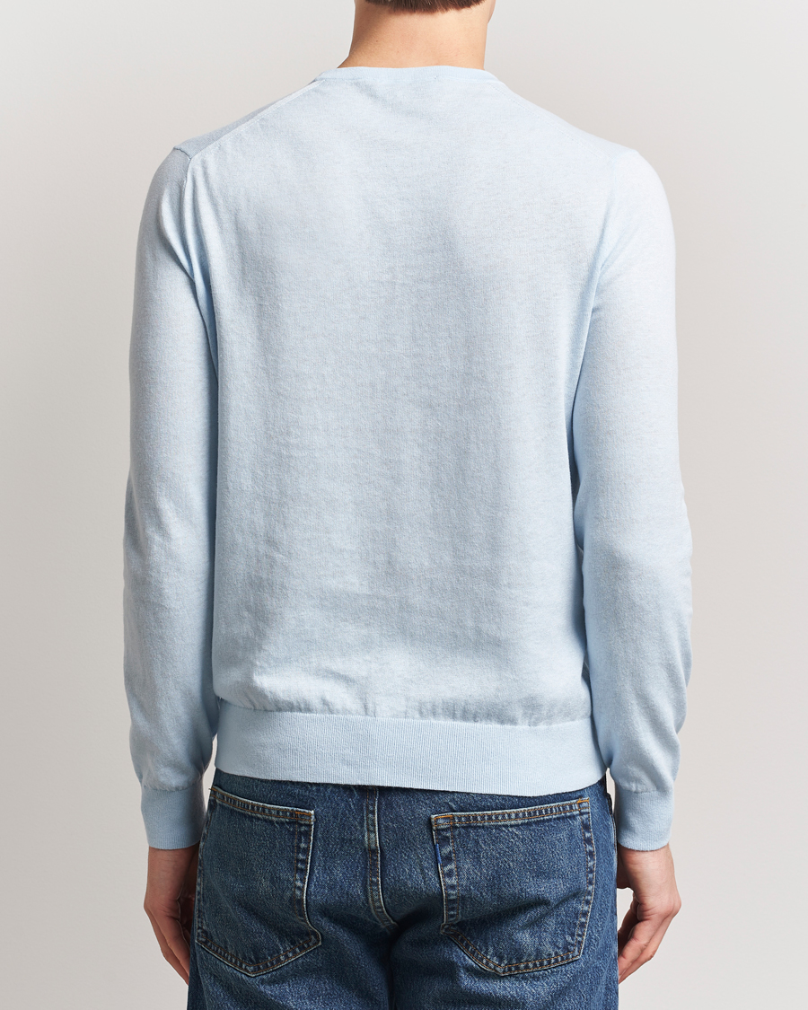 Mies | Puserot | Tiger of Sweden | Connor Linen/Cotton Sweater Light Blue