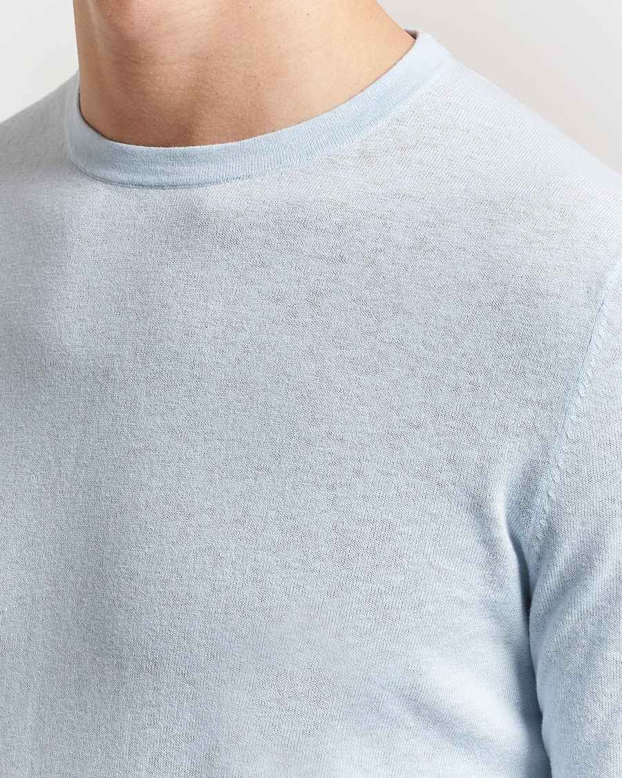 Mies | Puserot | Tiger of Sweden | Connor Linen/Cotton Sweater Light Blue