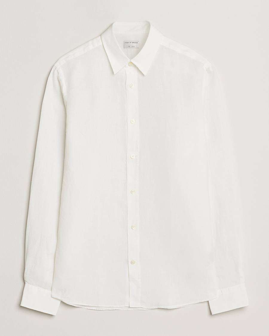 Mies | Kauluspaidat | Tiger of Sweden | Spenser Linen Shirt Off White