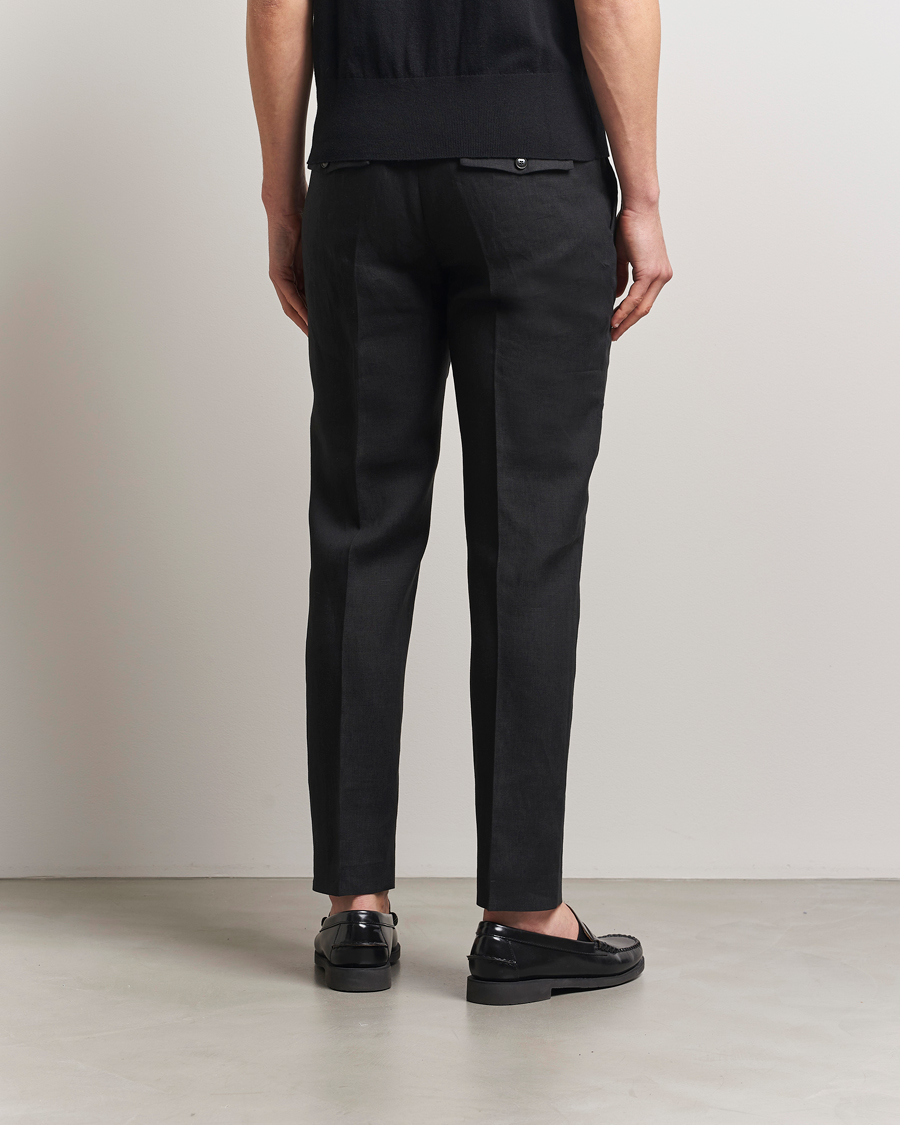 Mies | Housut | Tiger of Sweden | Tannen Linen Drawstring Trousers Black