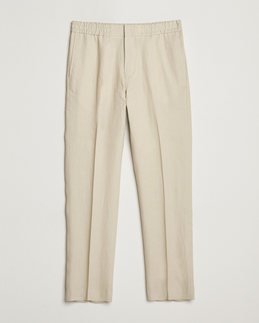 Mies | Housut | Tiger of Sweden | Tannen Linen Drawstring Trousers Cream Sand