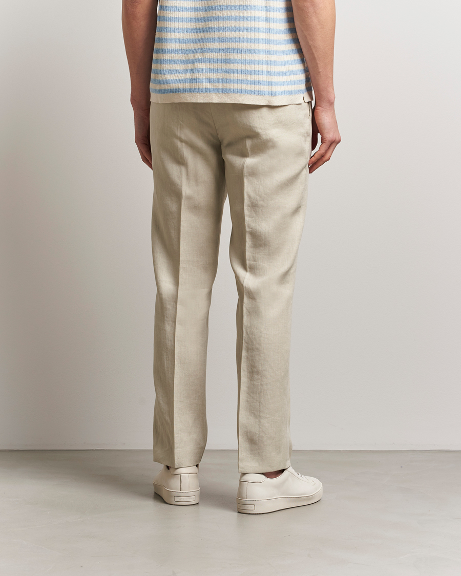 Mies | Housut | Tiger of Sweden | Tannen Linen Drawstring Trousers Cream Sand
