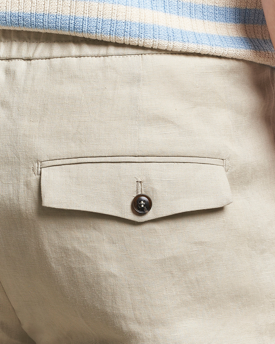 Mies | Housut | Tiger of Sweden | Tannen Linen Drawstring Trousers Cream Sand