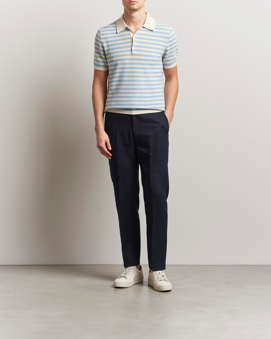Mies | Housut | Tiger of Sweden | Tannen Linen Drawstring Trousers Midnight Blue