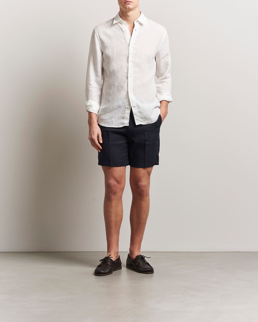 Mies | Shortsit | Tiger of Sweden | Thiago Linen Shorts Midnight Blue