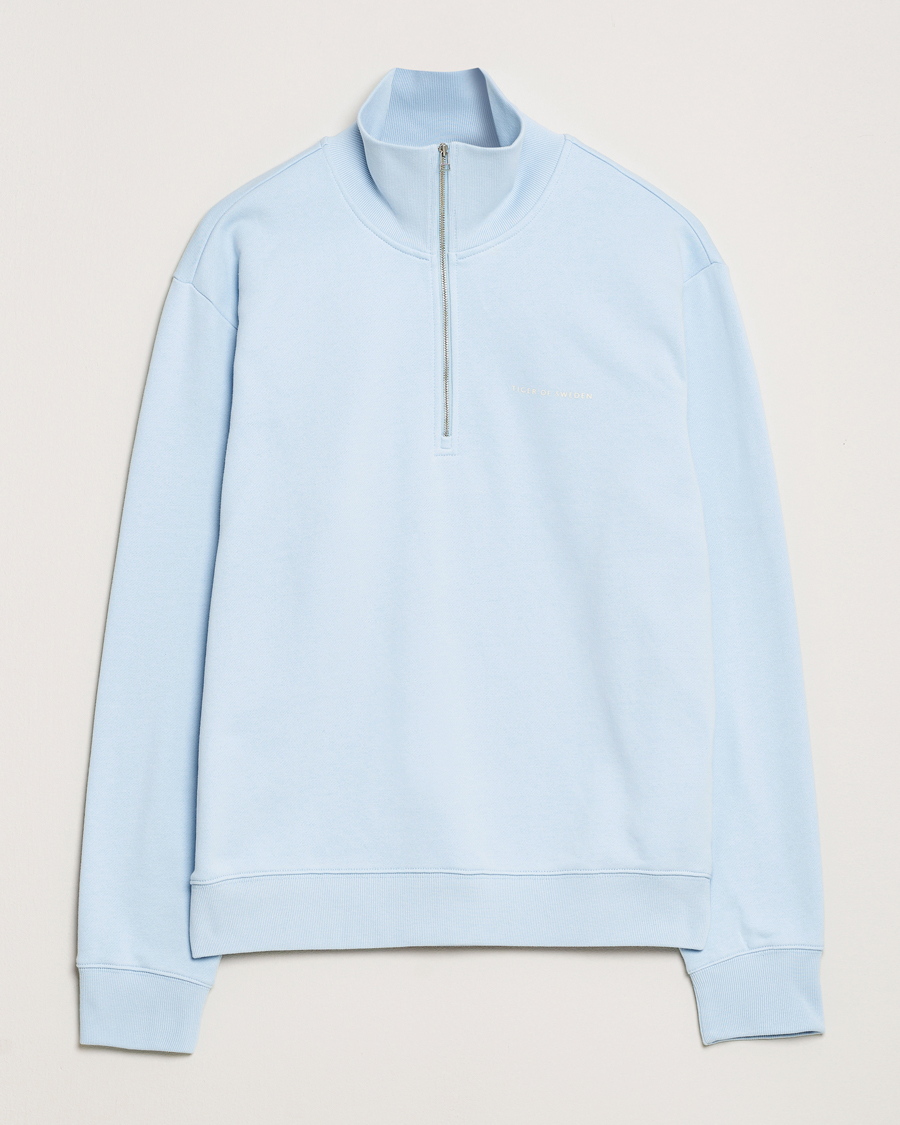 Mies | Puserot | Tiger of Sweden | Marlon Half Zip Sweatshirt Light Blue