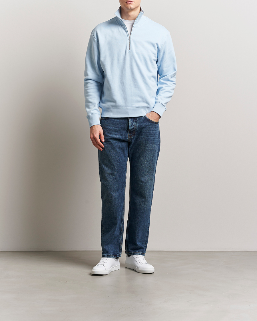 Mies | Puserot | Tiger of Sweden | Marlon Half Zip Sweatshirt Light Blue