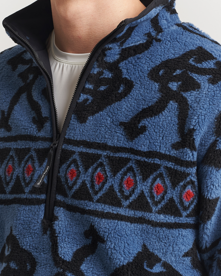 Mies | Puserot | District Vision | Half Zip Pile Fleece Blue Arrow