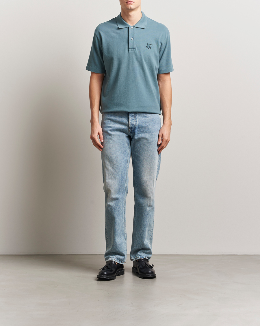 Mies | Pikeet | Maison Kitsuné | Tonal Fox Head Polo Seine Blue
