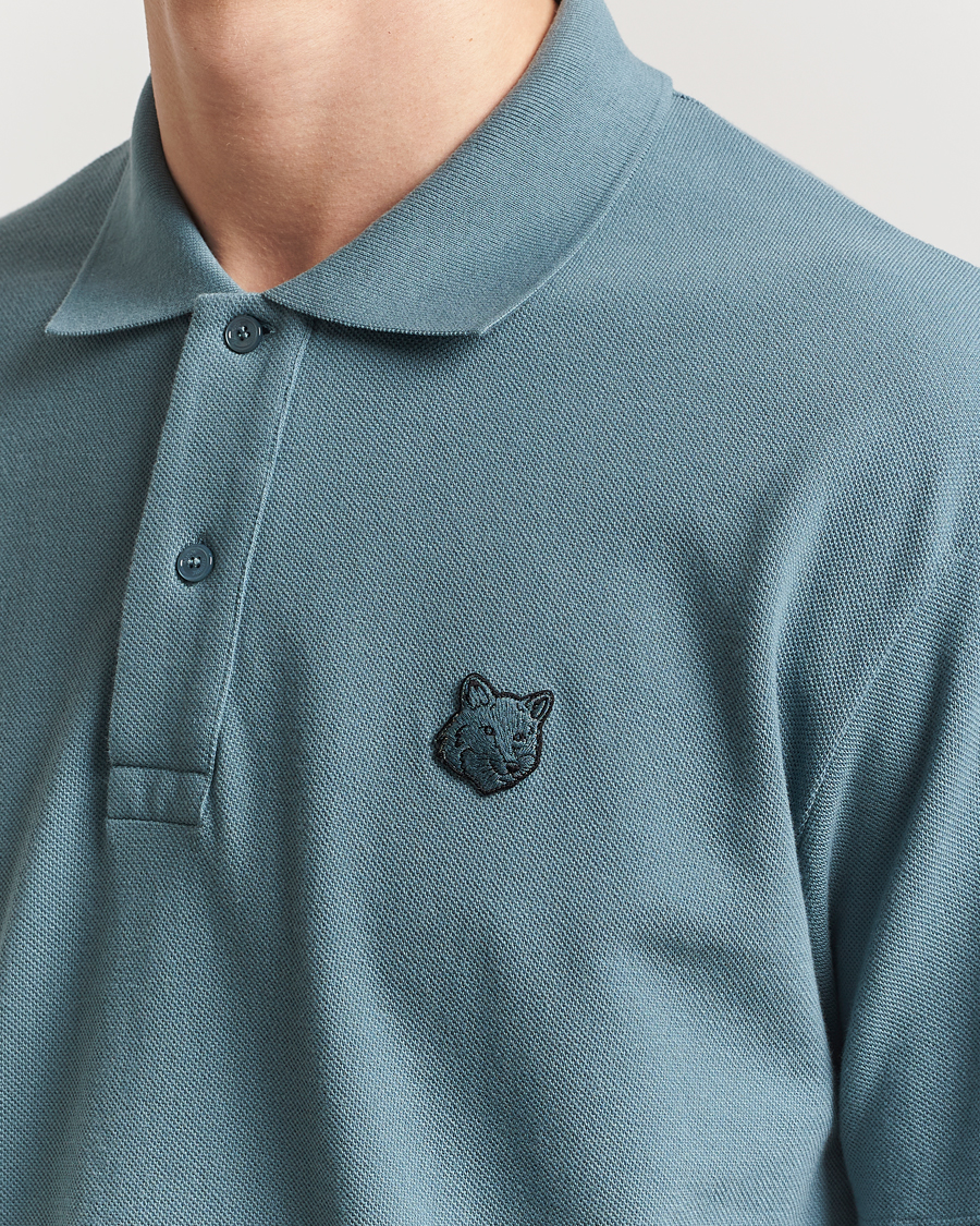 Mies | Pikeet | Maison Kitsuné | Tonal Fox Head Polo Seine Blue