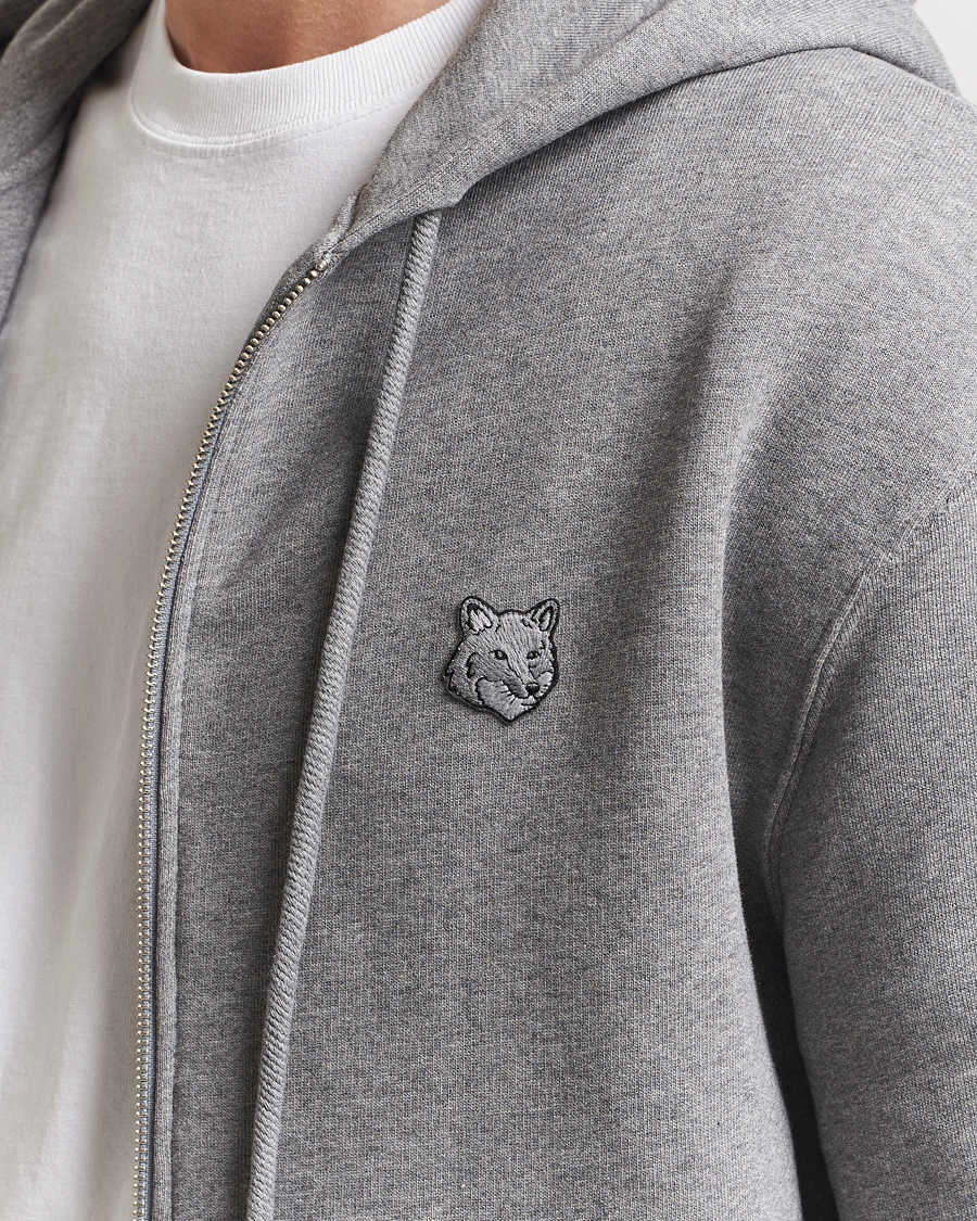 Mies | Puserot | Maison Kitsuné | Tonal Fox Head Full Zip Hoodie Medium Grey Melange