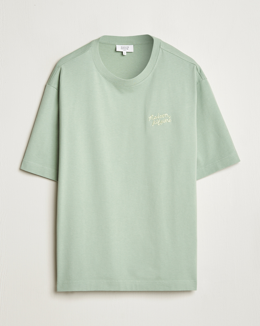 Mies | T-paidat | Maison Kitsuné | Handwriting Embroidery T-Shirt Vert De Gris