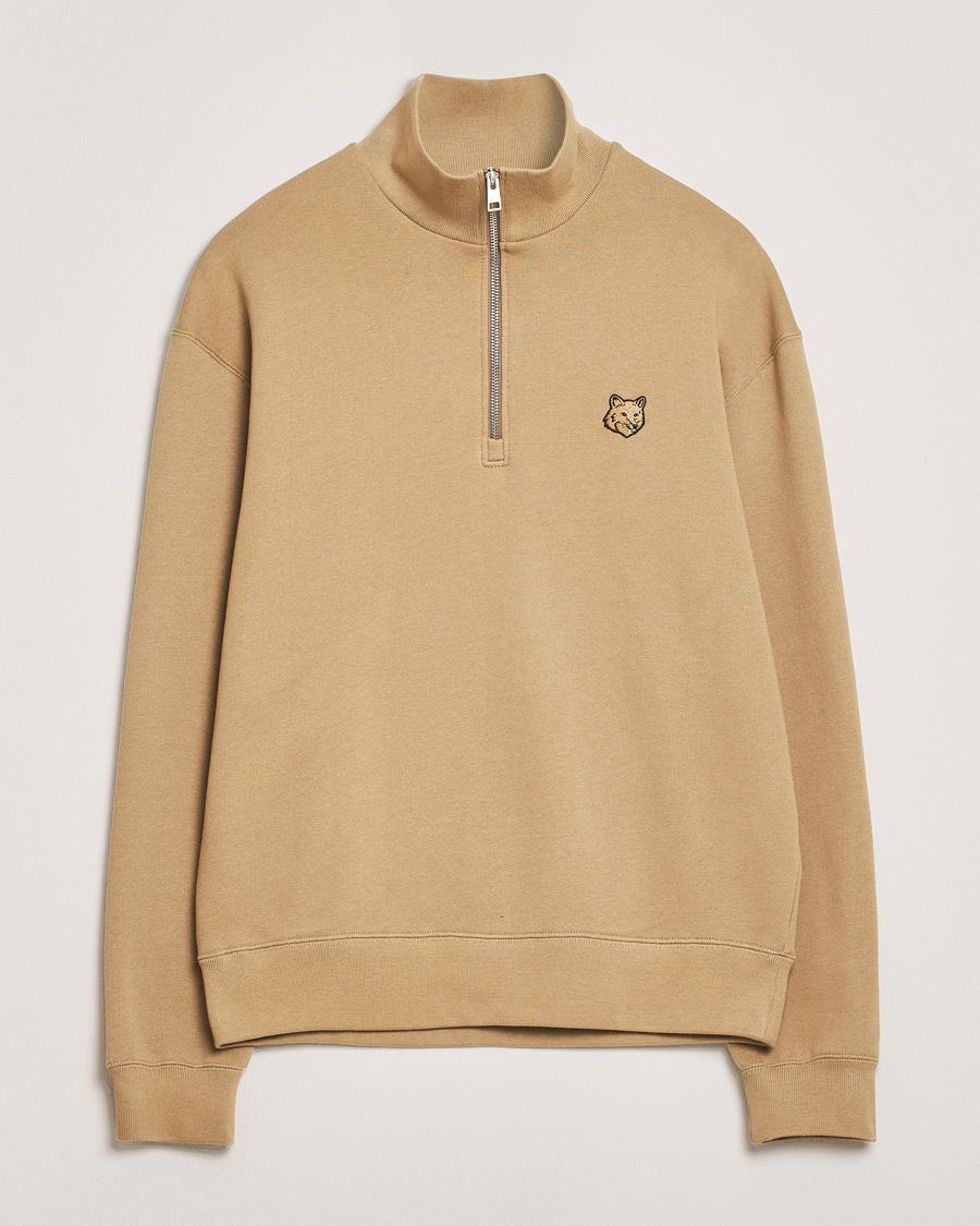 Mies | Puserot | Maison Kitsuné | Tonal Fox Head Half Zip Sweatshirt Cardamon